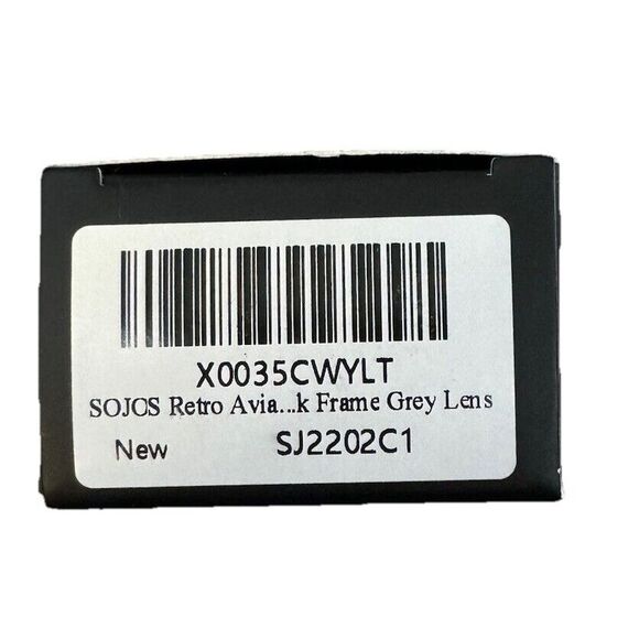 SOJOS Retro Aviator Sunglasses for Women Classic 70s Black/Grey - Picture 6 of 6